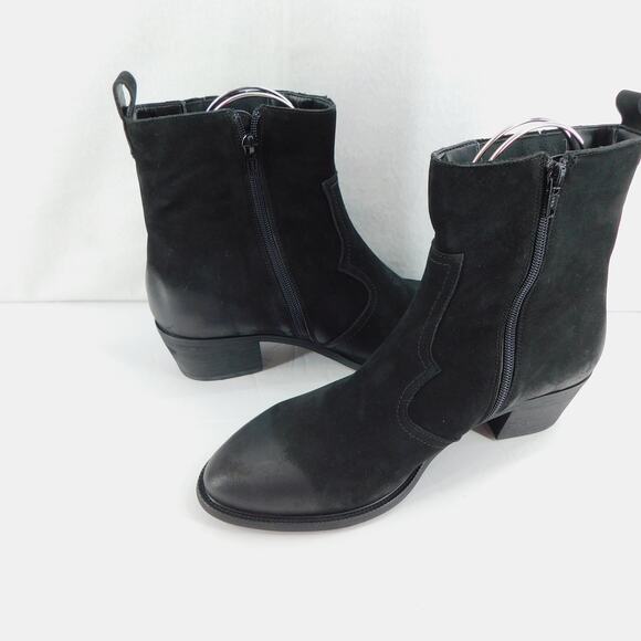 David Tate Baya Western Black Leather Bootie Women's Size 9.5 Wide - Picture 5 of 12